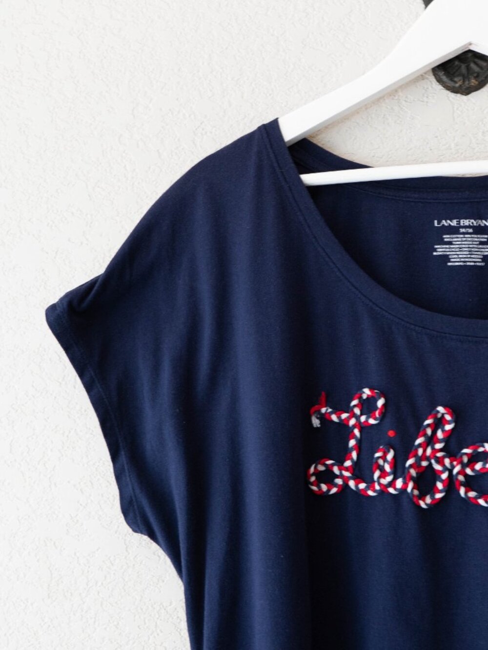 Lane Bryant Womens 14/16 Liberty Graphic Tee Navy Short Sleeve Americana - Picture 4 of 12